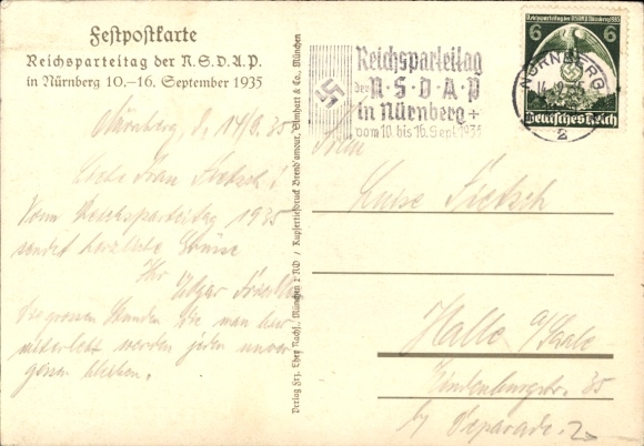 Kunstenaar Ak Klein, R., NSDAP Reich Party Rally 1935, Adolf Hitler buste, Keizerlijke Adelaar, SA, SS