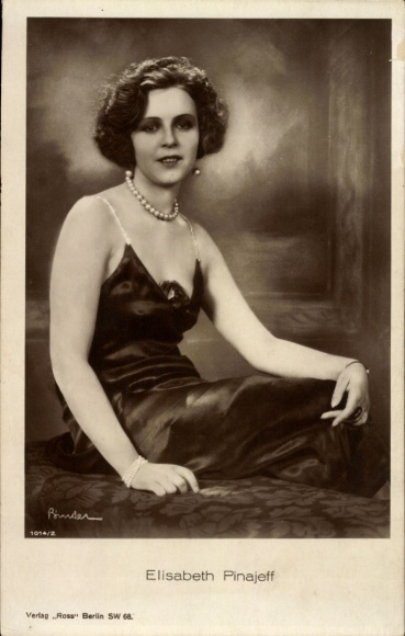 Ak Schauspielerin Elisabeth Pinajeff, Portrait, Ross Verlag 1014/2