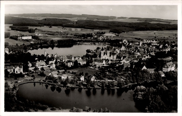 Postcard Bad Waldsee in Upper Swabia Württemberg, aerial photograph