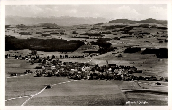 Postcard Altusried in Allgäu, aerial photograph