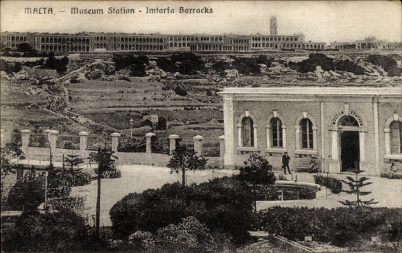 Postcard Malta, Museum Station, Imtarfa Barracks, Barracks, Entrance, Park