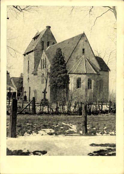 Postcard Wunstorf, Old Sigwards Church in Idensen, Bishop's Grave