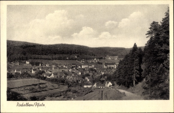 Postcard Rodalben in the Southwest Palatinate district, panorama of the town and surroundings