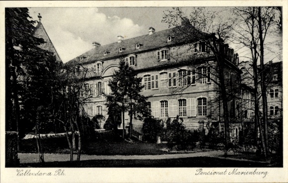 KP Vallendar am Rhein, Pensionat Marienburg, Vallendara Rh, budynki, drzewa
