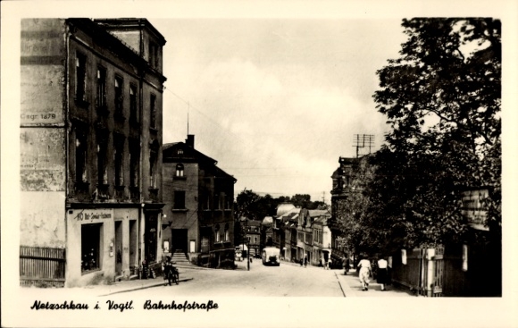 Ansichtkaart Netzschkau in Vogtland, Bahnhofstrasse