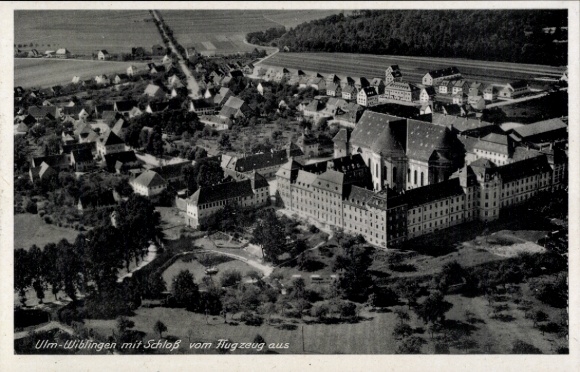 Postcard Wiblingen Ulm on the Danube, castle, aerial photograph