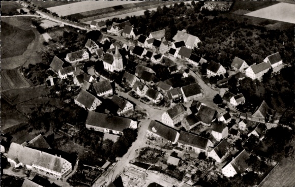 Postcard Obersteinach Ilshofen in Württemberg, aerial photograph