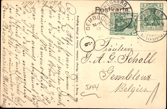 Postcard Tüschenbroich Wegberg, Tüschenbroicher Mühle, restoration PK Königs, rowing party