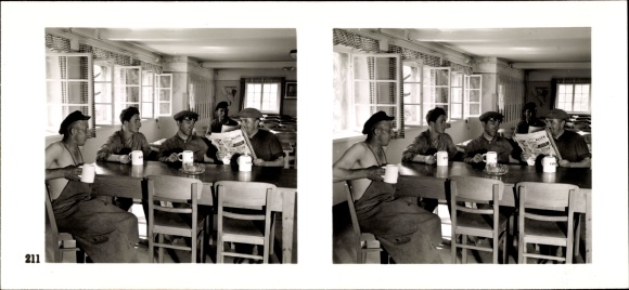 Stereo spatial image &quot;The NS model companies 1937-38&quot; No. 211 Freiberger Papierfabrik AG Weissenborn