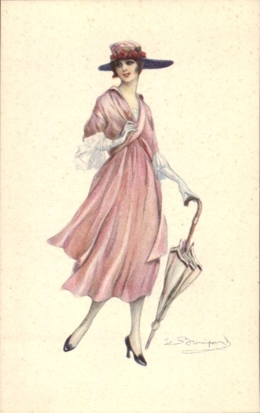 Artist Postcard Bompard, Sergio, portrait of a Woman