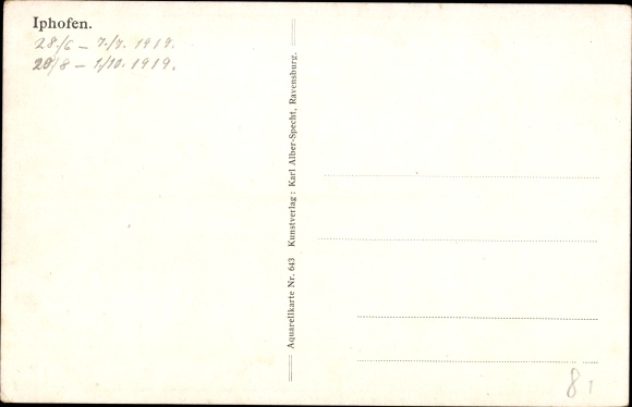 Artist PC Marshal, J., Iphofen in Lower Franconia, partial view, church