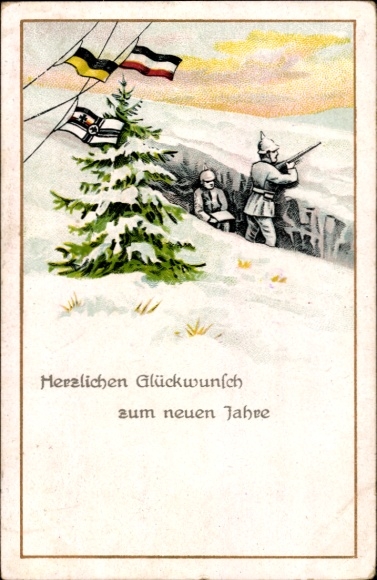 Ak Glückwunsch Neujahr, Soldaten