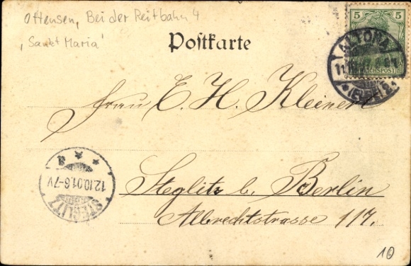 Postcard Hamburg Altona Ottensen, Catholic church with school