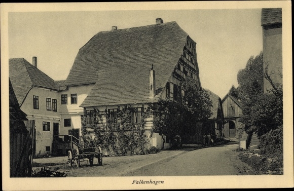 Postcard Falkenhagen Lügde in the Weserbergland, homestead