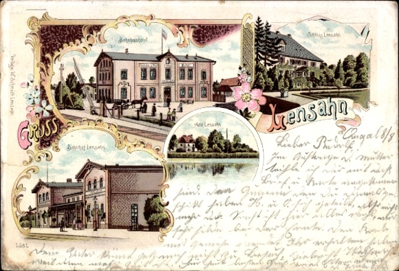 lito Lensahn w Holsztynie, hotel dworcowy, stacja kolejowa, widok na tory