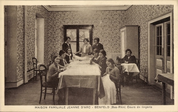 Postcard Benfeld Alsace Bas Rhin, Family House of Joan of Arc, Lingerie Course