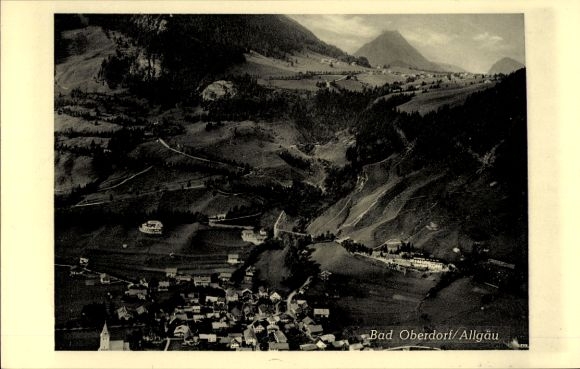 Postcard Bad Oberdorf Bad Hindelang in the Oberallgäu, aerial photograph