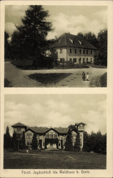 Postcard Waldhaus Mohlsdorf Teichwolframsdorf in Thuringia, Jagdschloss Ida and surroundings