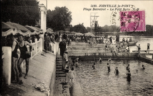 Ak Joinville le Pont Val de Marne, Plage Berretrot, Petit Bain