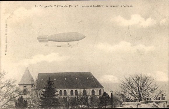 Ak Lagny Seine et Marne, Luftschiffstadt Paris