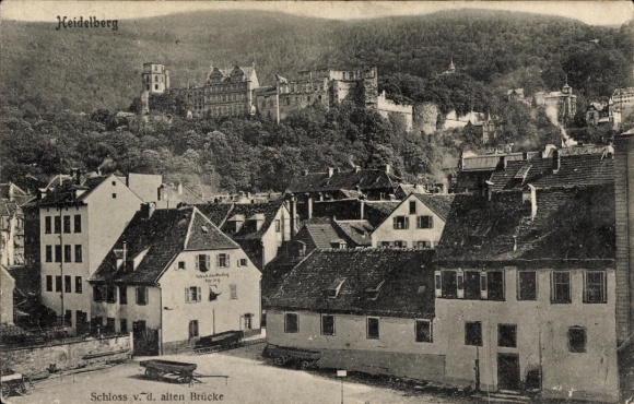 Postcard Heidelberg am Neckar, Heidelberg Castle, old bridge