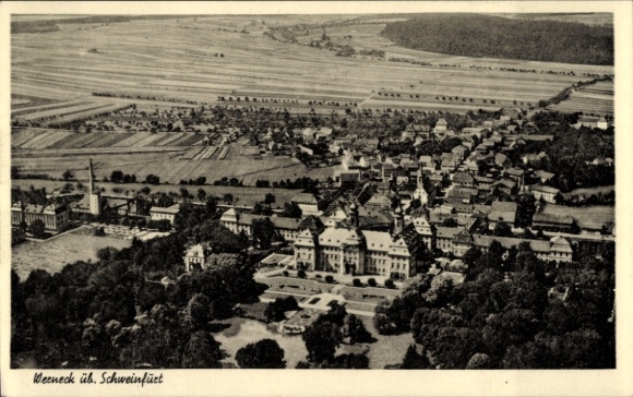 Postcard Werneck in Lower Franconia, aerial photograph