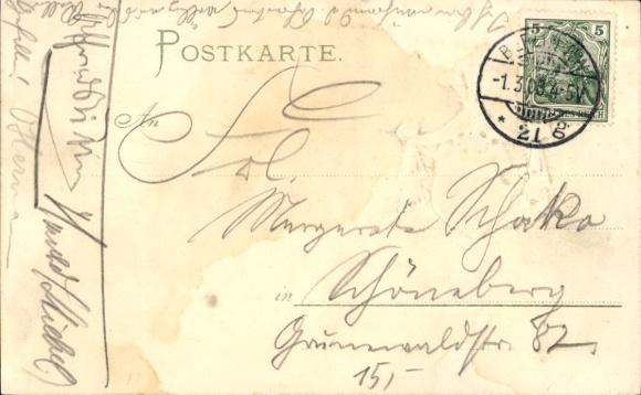 Studentika Postcard Berlin, fraternity coat of arms, A. St. V. after Stolze-Schrey, stenography