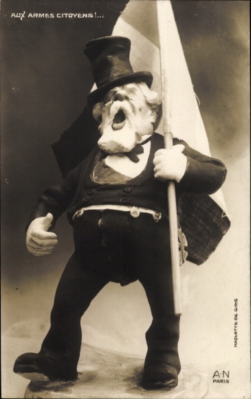 Postcard Émile Loubet, French politician and President, Aux Armes citoyens, plastic