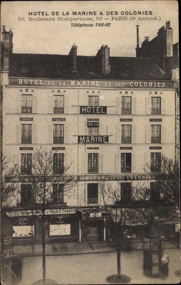 Ansichtkaart Paris VI., Hotel de la Marine et des Colonies, Boulevard Montparnasse