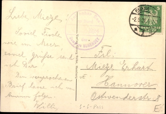 PC steamer Bubenday, Hamburg-America Line, HAPAG