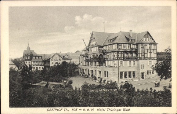 Postcard Oberhof in the Thuringian Forest, Hotel Thuringian Forest, 825 m above sea level, Architecture