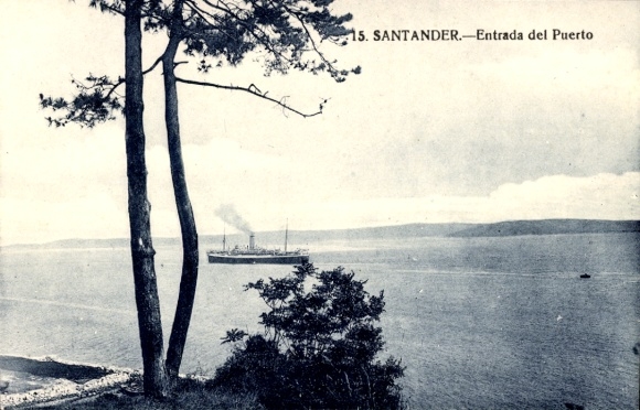 Postcard Santander Cantabria Spain, harbor entrance