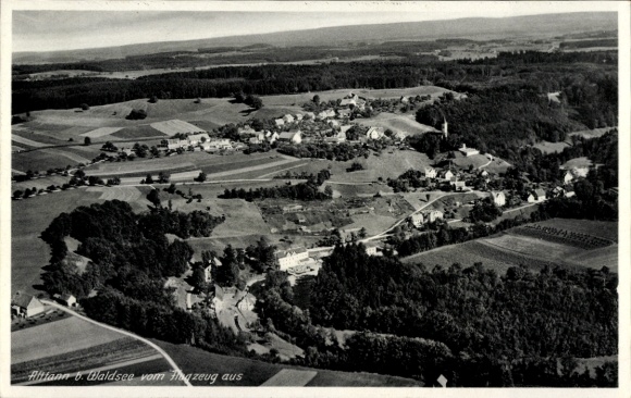 Postcard Bad Waldsee in Upper Swabia Württemberg, aerial photo