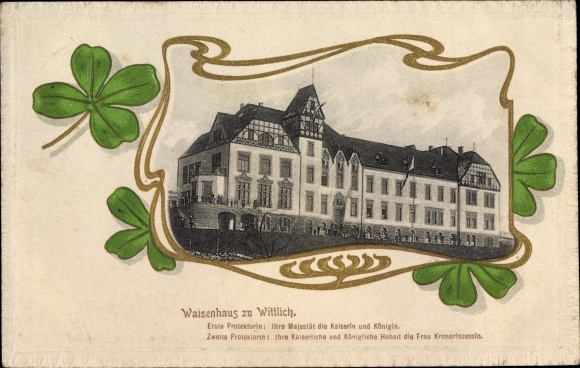 Stamped PC Wittlich Rhineland Palatinate, orphanage, clover leaves