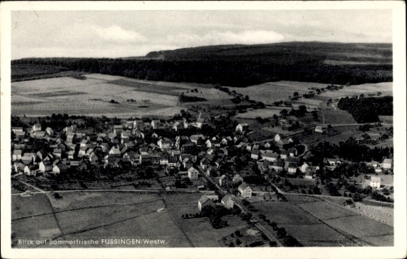 Postcard Fussingen Waldbrunn in the Westerwald, general view, aerial view