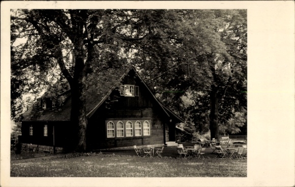 Photo Postcard Ihringshausen Fuldatal Hesse, wooden house, inn