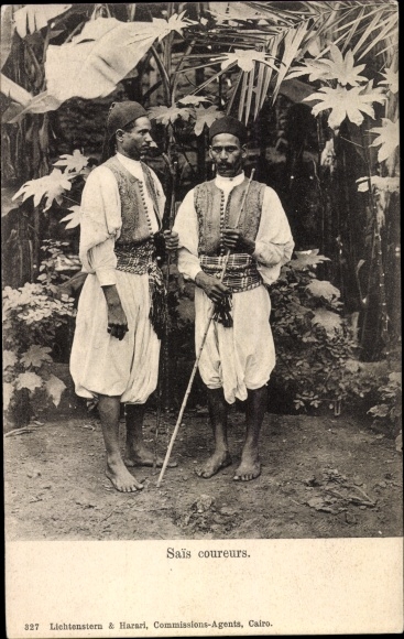 Postcard Egypt, Sais coureurs, Egyptians