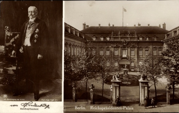 Postcard Berlin Mitte, Reich President's Palace, Reich President von Hindenburg