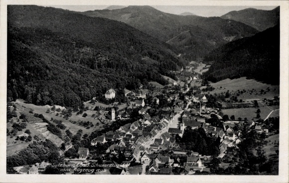 KP Sulzburg w Markgräflerland Kąpać Schwarzwald, widok na Sulzburg w Schwarzwaldzie, zdjęcie lotnicze