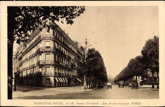 Ansichtkaart Parijs VIII, Dominion Hotel, Avenue Friedland