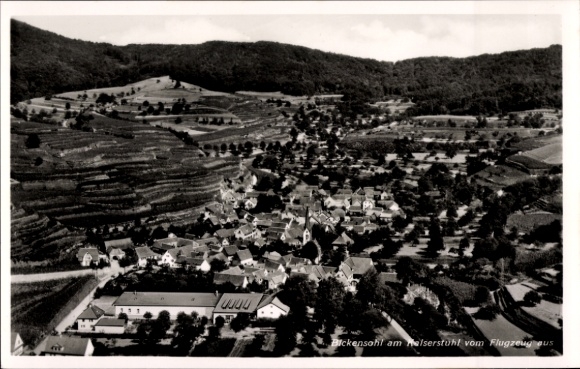 Postcard Bickensohl Vogtsburg im Kaiserstuhl, aerial photograph
