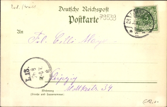 Artist Chromo-Litho Daur, H., Obereggenen Schliengen in the Black Forest, Bürgeln Castle
