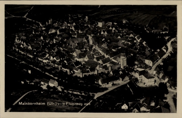 Postcard Mainbernheim in Lower Franconia, aerial photograph