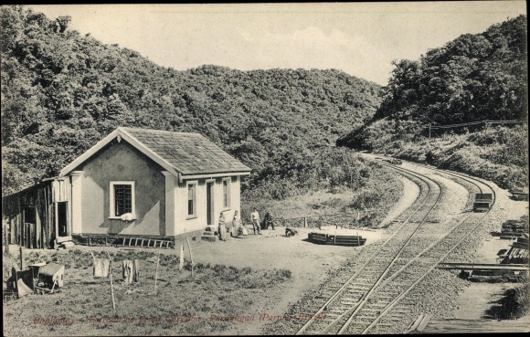 Ak Curitiba Brazilië, treinstation, spoorzijde, spoorrails