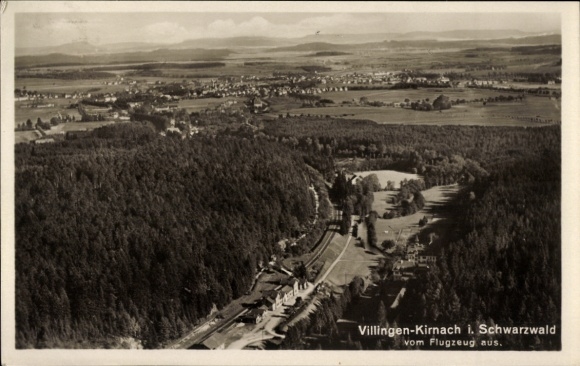 Postcard Villingen im Schwarzwald Baden, Kirnach, aerial photograph