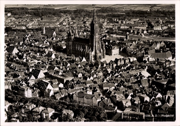 Ak Ulm an der Donau, Panorama, Luftaufnahme