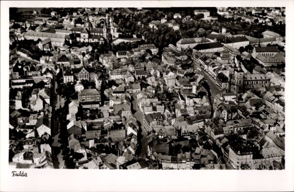 Postcard Fulda in Hesse, aerial photograph