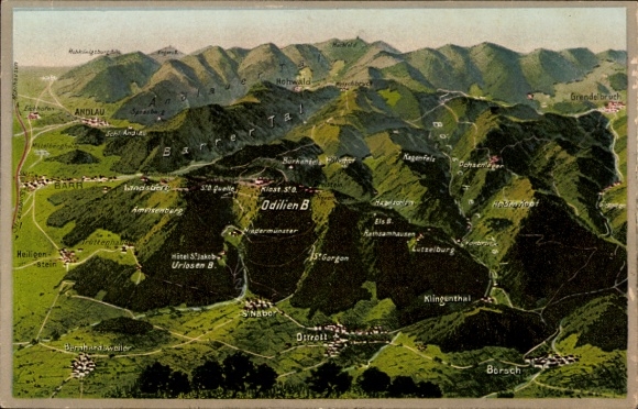 Mapy KP Obernai Alzacja Bas Rhin, Odilienberg Mont Sainte Odile, Barr, Andlau, Ottrott