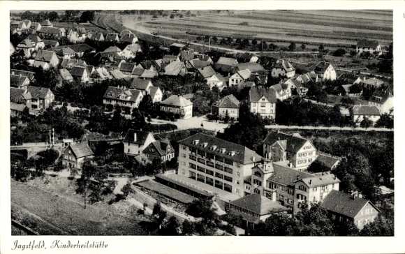 Ak Jagstfeld Bad Friedrichshall in Württemberg, Fliegeraufnahme, Kinderheilstätte