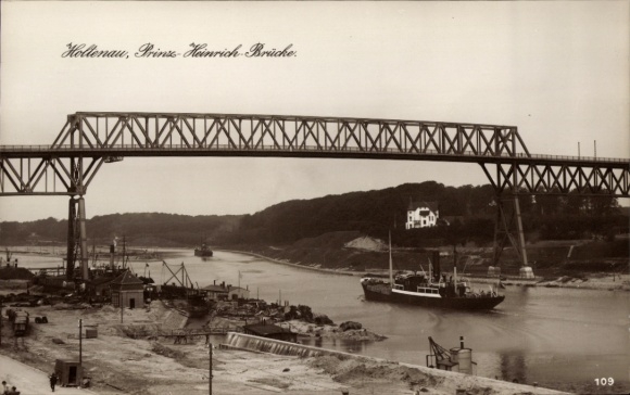 Ak Kiel, Kaiser Wilhelm Kanal, Prinz Heinrich Brücke, Schiff